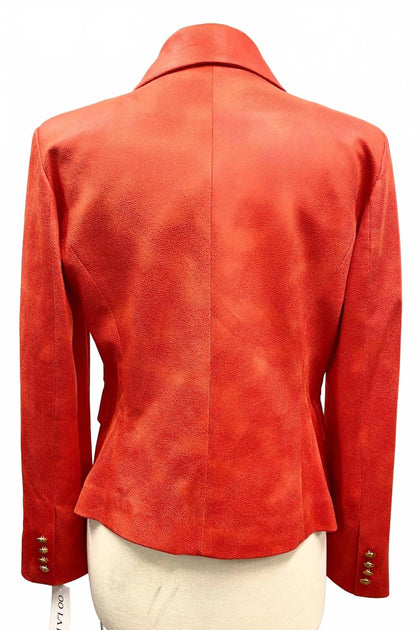oolala Double Breasted Faux Suede Blazer Pink US 6 4