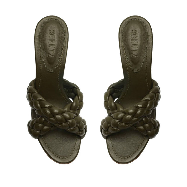 SCHUTZ Cicely Block Sandal Green US 7.5 4