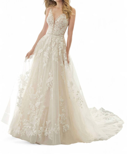 MoriLee Ana Wedding Dress Beige US 12 2