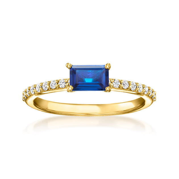 Ross-Simons RS Pure Sapphire Diamond Ring Blue US 5 2