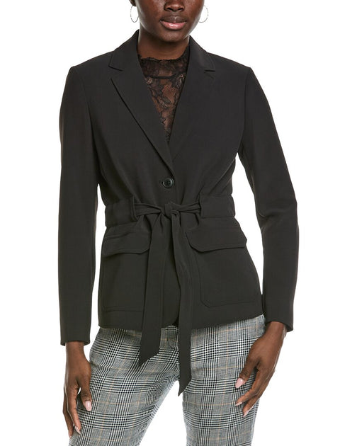 Kenneth Cole Belted Patch Pocket Jacket Black XL 2