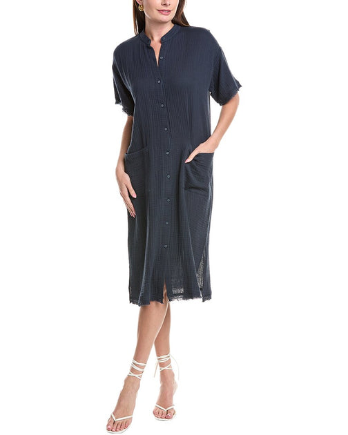 EILEEN FISHER Hemd Kleid Blau Large 2