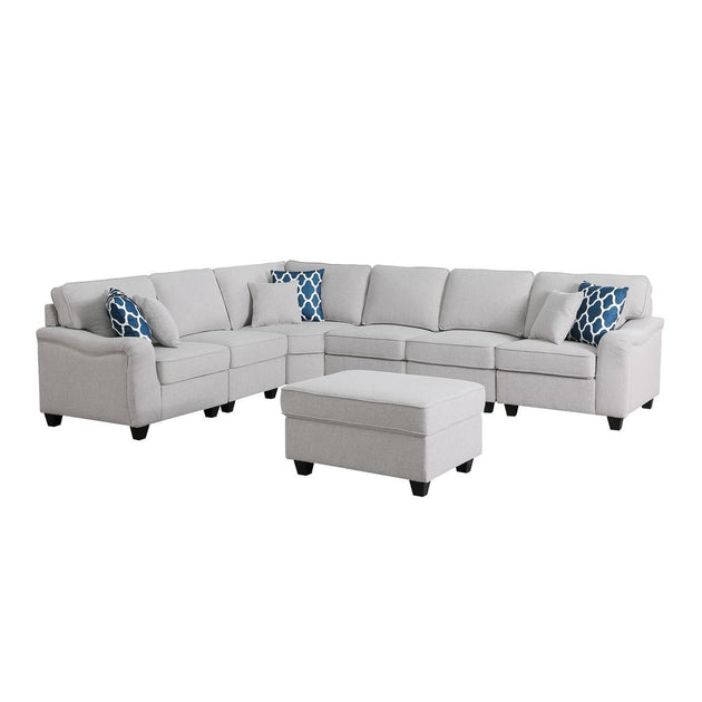 Lilola Home Leo Modular Sectional Sofa Light Gray 2