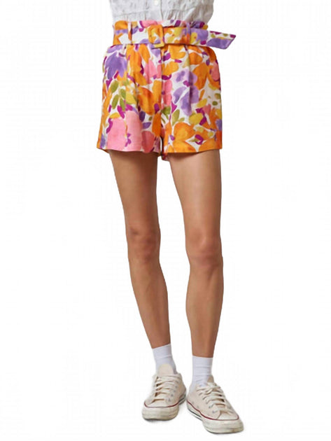 lalavon Alyssa Floral Print Shorts Multi Medium 2