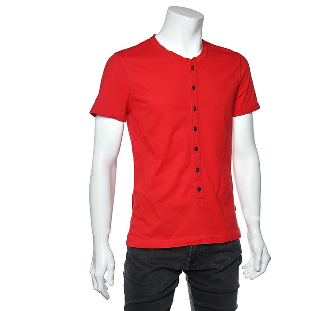 Just Cavalli Cotton Knit T-Shirt Red Large 3