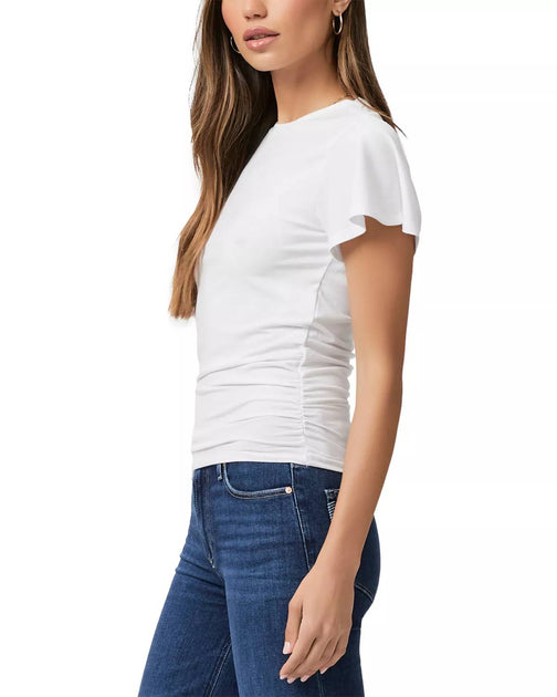 Paige Lena Flutter Sleeve Tee White Large 3