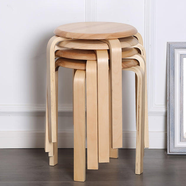 Streamdale Stackable Bentwood Stool Set of 4 Natural 4
