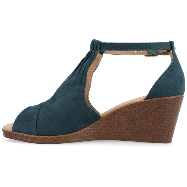 Journee Collection Kedzie Wedge Sandals Grey US 7 3