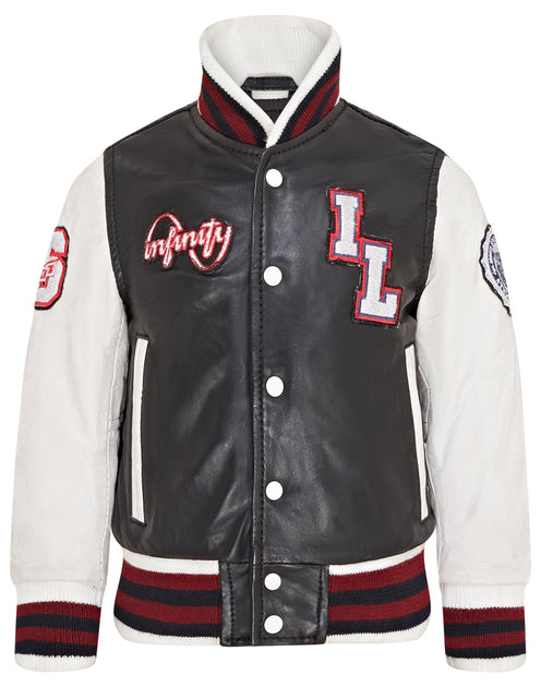Infinity Kids Letterman Varsity Bomber Jacket Black 9 Years 2