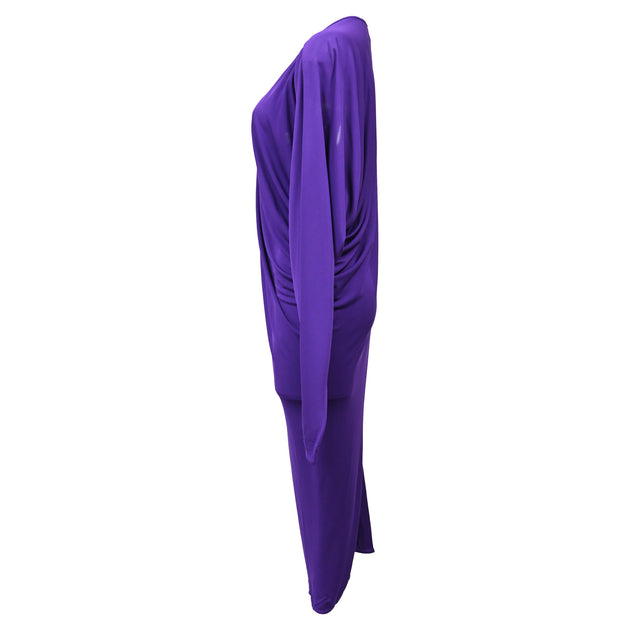 Lanvin Long Sleeve Jersey Dress Purple EU 34 3