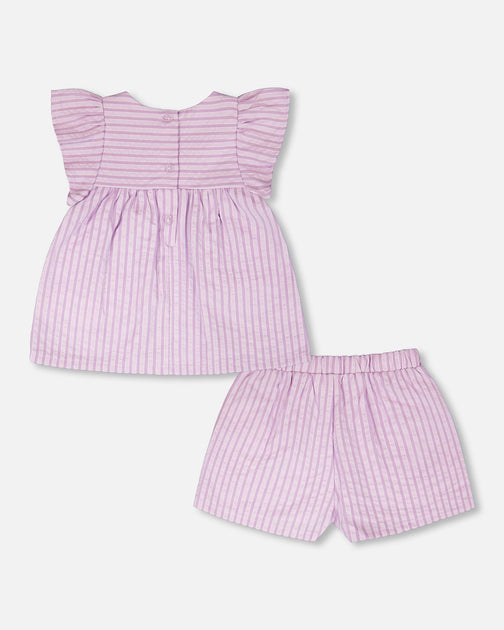 Deux par Deux Top and Short Set Purple US 8 4