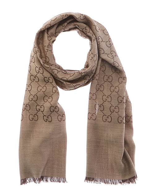 【関税&送料込】Gucci Caramel Wool Blend Scarf Gucci - GG jacquard wool scarf Gucci