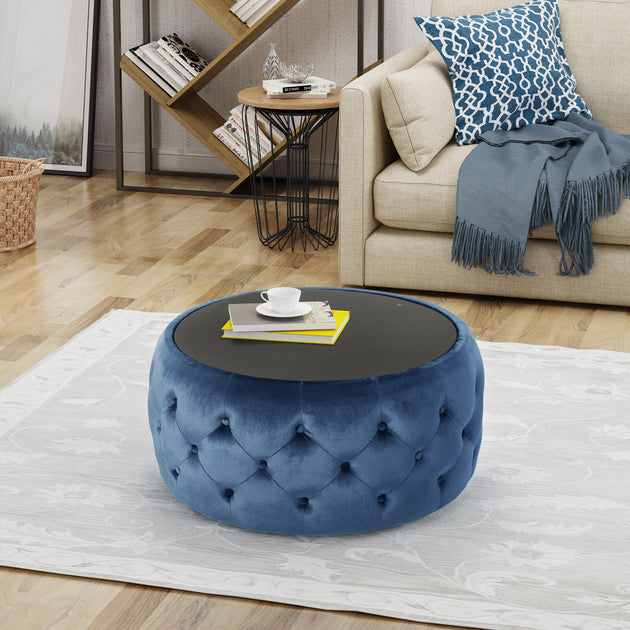 Streamdale Velvet Ottoman 3