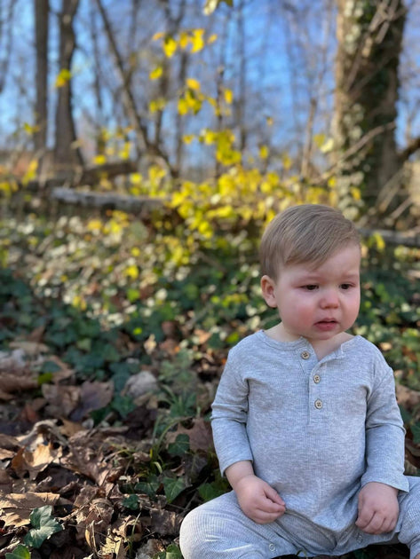 Me & Henry Mason Ribbed Romper Grey 12-18 Months 3