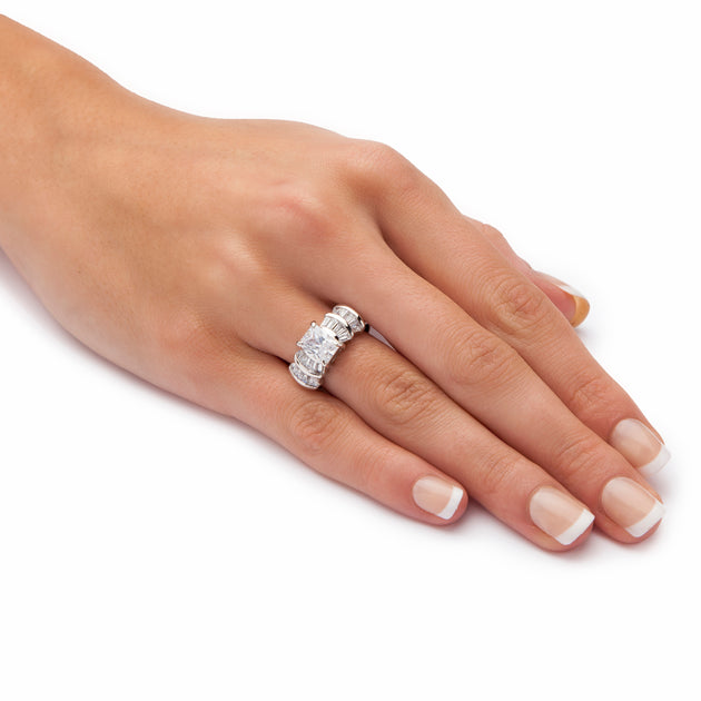 Palm 3.10 TCW Cubic Zirconia Ring Silver US 7 4