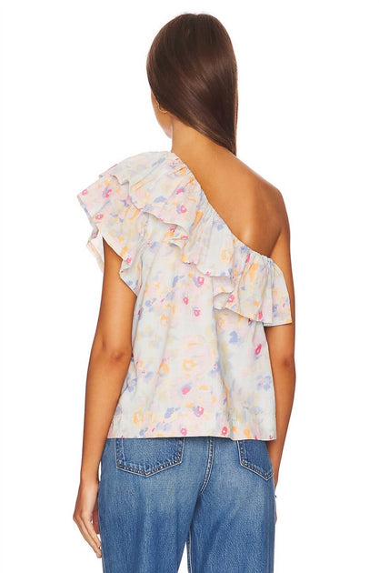 SOMETHING NAVY One Shoulder Ruffle Top Beige XLarge 3