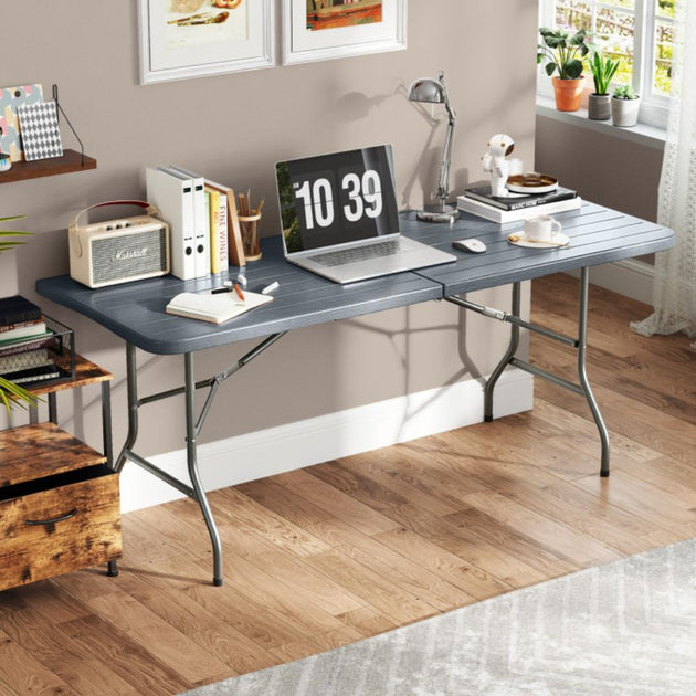 Hivvago 6 Feet Folding Table Brown 5