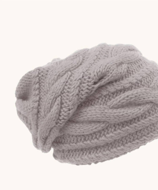 Nirvanna Designs Cable Slouch Hat Grey One Size 3