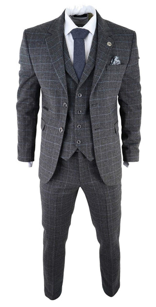 Oliver Tweed 3 Piece Suit Grey Check US 50 Regular 3