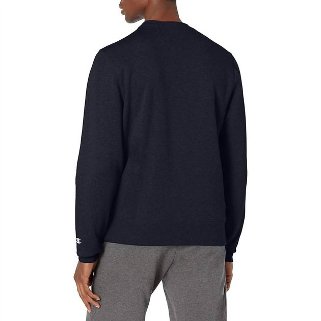 Champion Sueded Fleece Pullover Crew Neck Sweatshirt Blue Medium 3