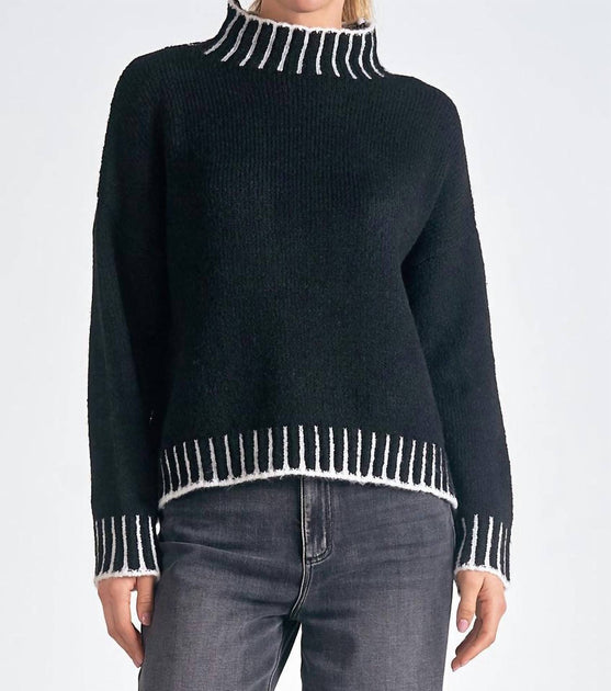 ELAN Valma Turtleneck Sweater Black Large 2