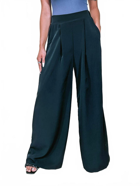 BUCKETLIST Plissierte Weite Hose Blau Groß 3