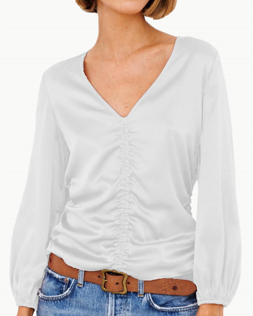 Go by Go Silk Go Scrunch Top White XS 2