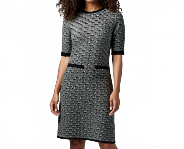 Etcetera Knit Sweater Dress Grey Medium 3