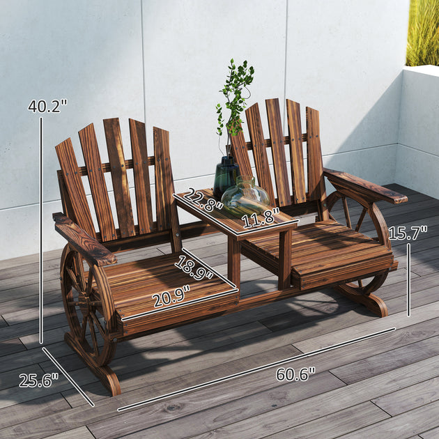 Hivvago Outdoor Patio Bench Natural Wood 5