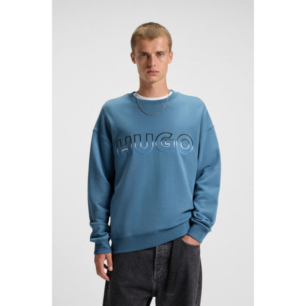 Sweatshirt en Coton-Éponge Hugo Boss Bleu Medium 4