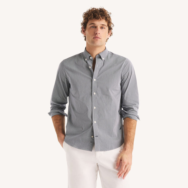 Nautica Slim Fit Plaid Shirt Grey XL 2
