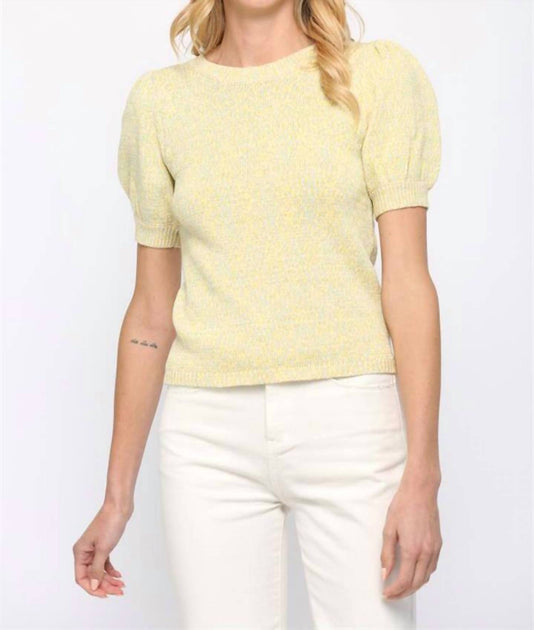 FATE Puff Sleeve Sweater Yellow Medium 2