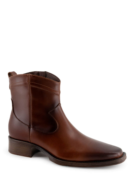 Andrea Men Leather Low Boot Brown US 9 2
