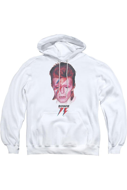 Gildan David Bowie Aladdin Sane 75 Hoodie White Medium 2