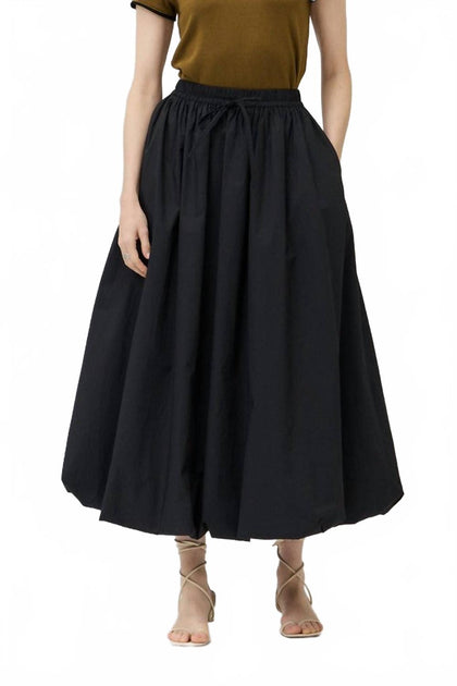 GRADE & GATHER Bubble Midi Skirt Black Small 3