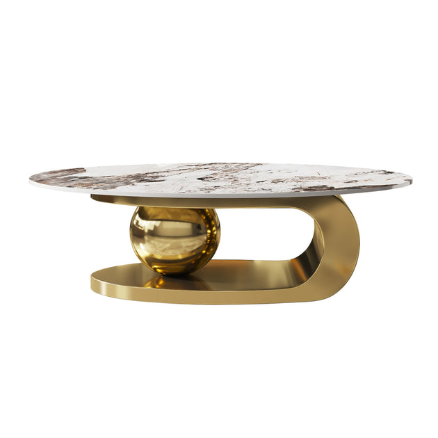 Streamdale Oval Faux Marble Coffee Table 3