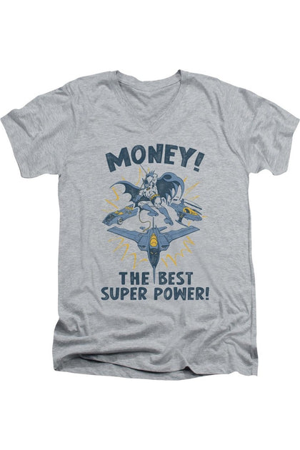 Gildan DC Comics Money V-Neck T-Shirt Grey XXL 2