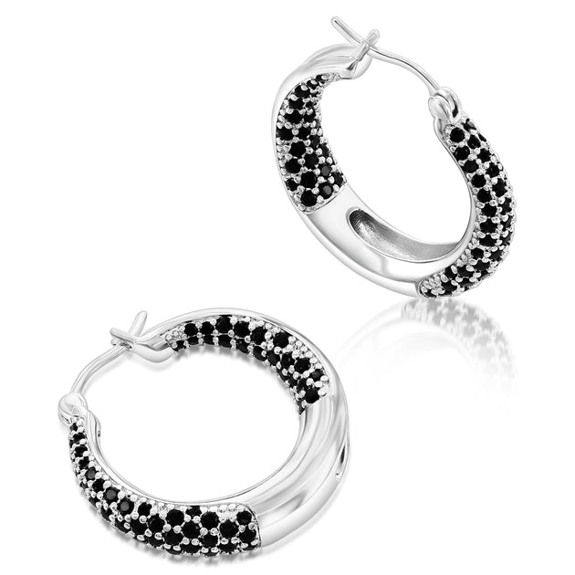 Donatello Gian Hoop Earrings Black 3