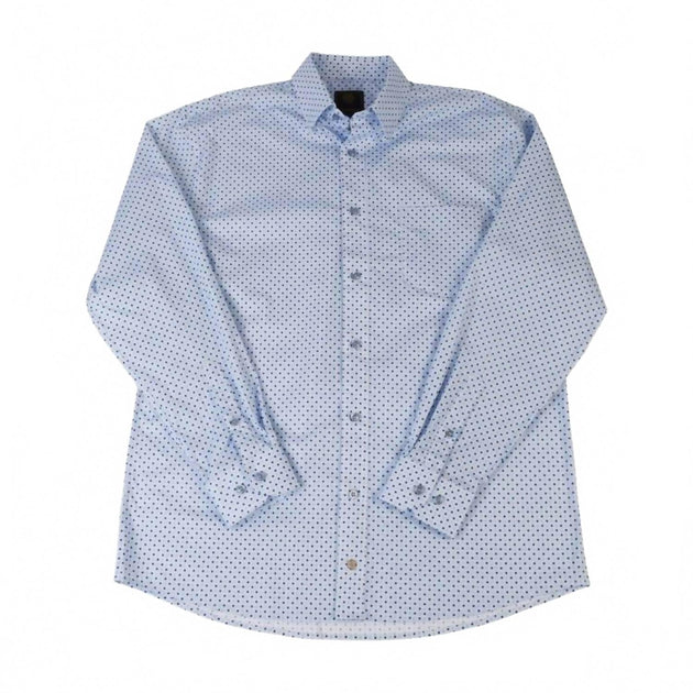 F/X Fusion Men's Circle Print Long Sleeve Shirt Blue XXL 2