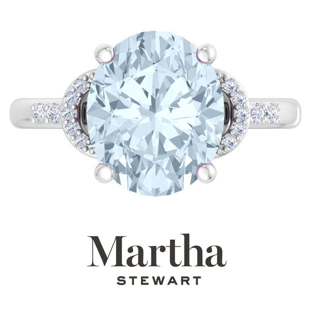Martha Stewart Oval Gemstone Ring Blue US 6 3