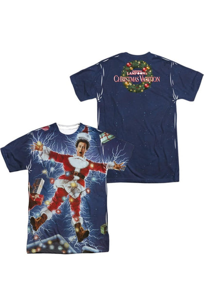 Gildan Christmas Vacation Electrified Poly Crew Tee Bleu XXLarge 2