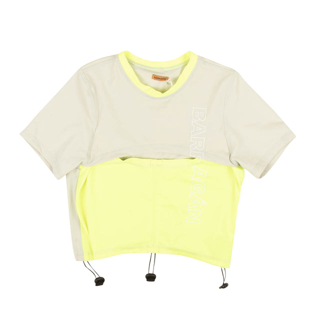 Barragan Ceniza Pegadita Baby Tee White Yellow XSmall 2