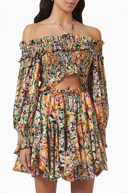 Elliatt Mosaic Mini Dress Multi Medium 2