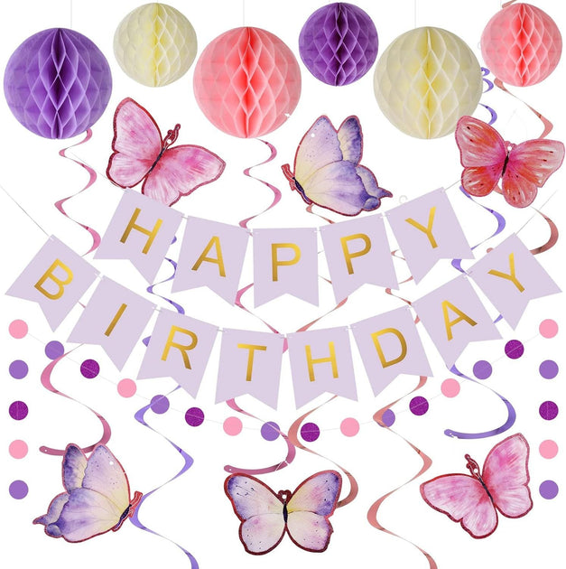 OTILLO Birthday Decoration Banner Purple 3