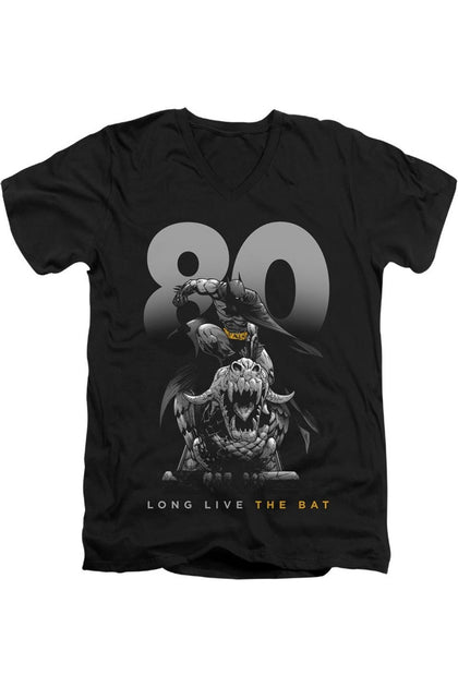 Gildan Batman Big 80 V-Ausschnitt T-Shirt Schwarz Medium 2