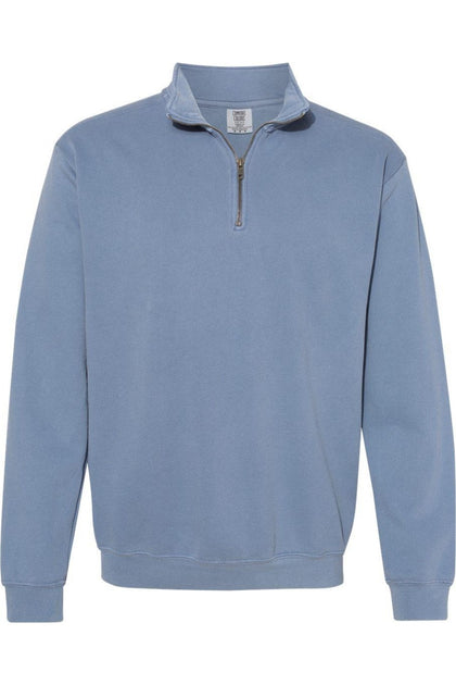 Comfort Colors Garment-Dyed Quarter Zip Sweatshirt Bleu Medium 2