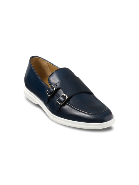 Paul Fredrick Simon Monk Strap Loafer Blue US 10.5 2