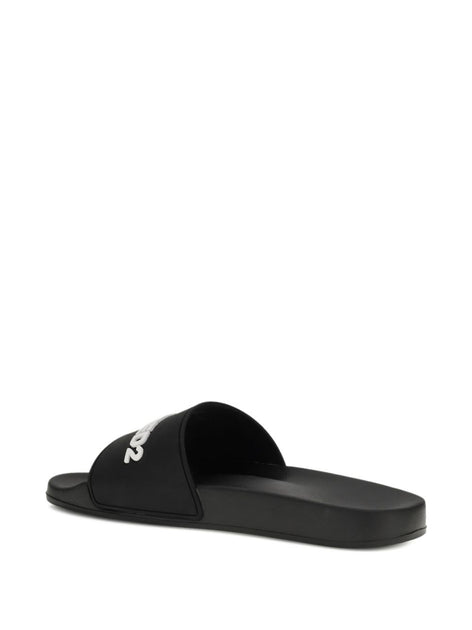 Dsquared2 Open Toe Slip-On Sandals Black EU 43 4