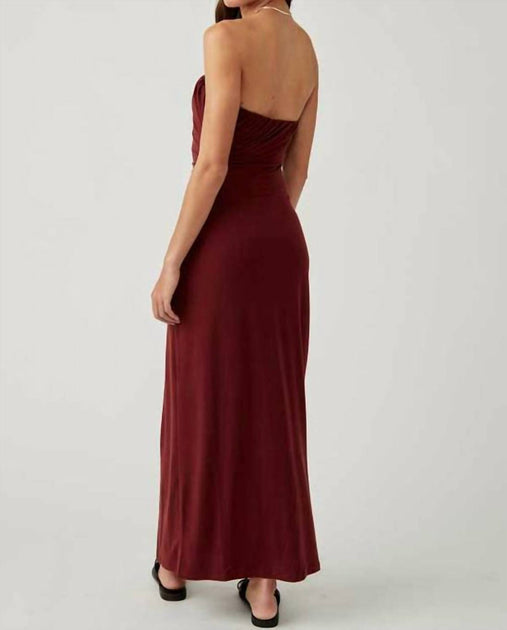 Free People Hayley Midi Dress Red Medium 4