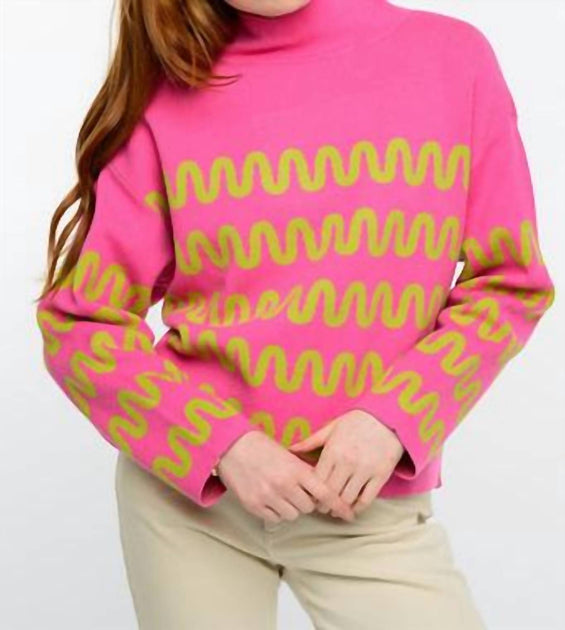 Ivy Jane Squiggle Sweater Pink Medium 2
